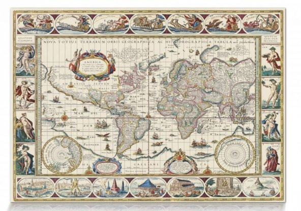 Star Puzzle 2000 Parçalık Dünya Haritası II Puzzle/Yapboz - Joan Blaeu (1596-1673) - 1