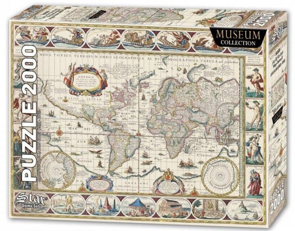 Star Puzzle 2000 Parçalık Dünya Haritası II Puzzle/Yapboz - Joan Blaeu (1596-1673) - 2