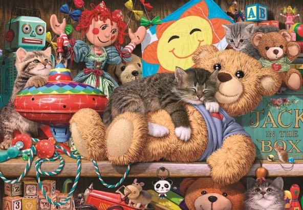 Anatolian 260 Parça Oyuncak Dolabı ve Kedi Puzzle - Steve READ