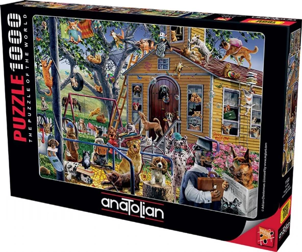 Anatolian 1000 Parça Teneffüs Puzzle - Kediler ve Köpekler Puzzle - Resim 2
