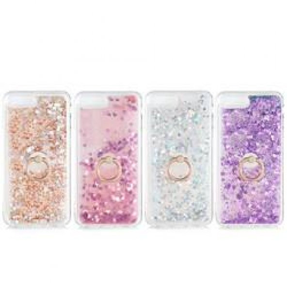 Apple iPhone 7 Plus Kılıf Sulu Simli Akışkan Silikon - 2