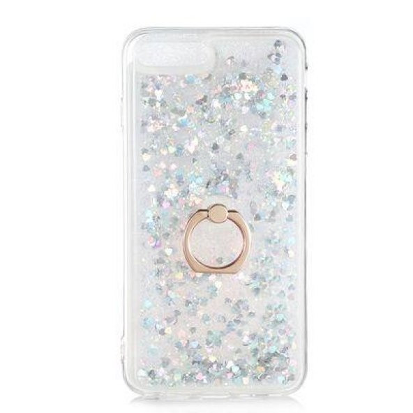 Apple iPhone 7 Plus Kılıf Sulu Simli Akışkan Silikon - 6