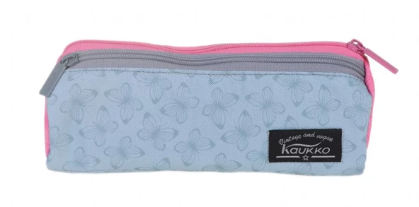Kaukko Wichlight 3 Bölmeli Gri-Pembe Kalem Çantası