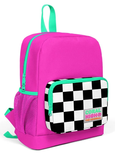 Coral High Pembe Damalı Anaokul ve İlkokul 1.Sınıf Okul Çantası - Kız çocuk