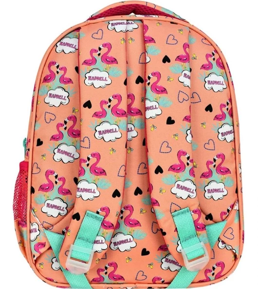 Waddell Turuncu Flamingo Somon Kız Çocuk İlkokul Çantası ve Beslenme Çantası - Resim 4