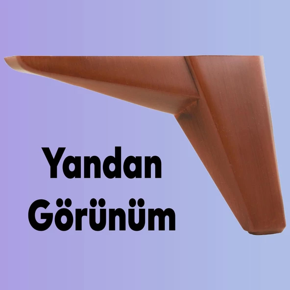 Sedir Lüks Mobilya Kanepe Tv Ünitesi Koltuk Ayağı 14 Cm Ahşap Desenli Kahverengi Baza Ayakları - 6