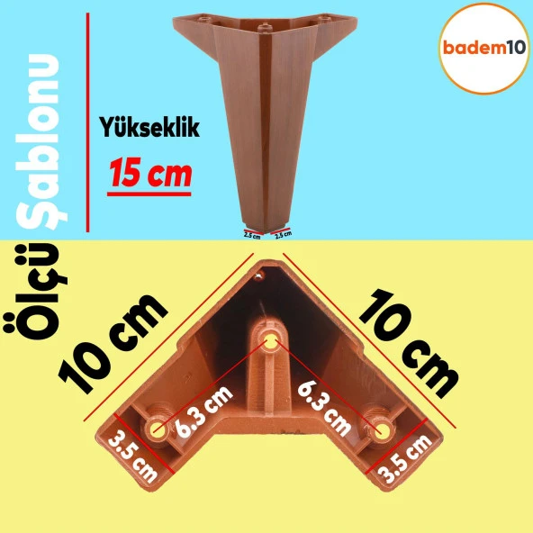 Sedir Lüks Mobilya Kanepe Koltuk Baza Tv Ünitesi Yükseltici Ayağı Ayakları 15 Cm Ahşap Desenli Ayak - Resim 4