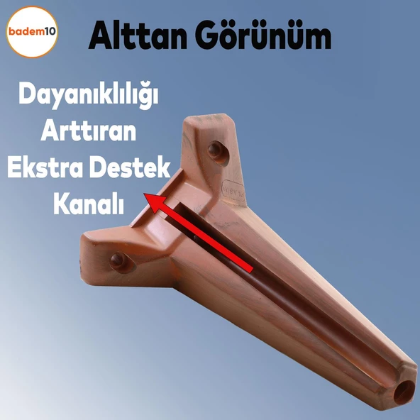 Sedir Lüks Mobilya Kanepe Tv Ünitesi Koltuk Ayağı 18 Cm Ahşap Desenli Kahverengi Konsol Ayakları - 2