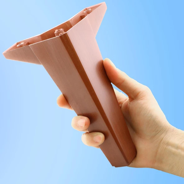 Sedir Lüks Mobilya Kanepe Tv Ünitesi Koltuk Ayağı 18 Cm Ahşap Desenli Kahverengi Konsol Ayakları - 5