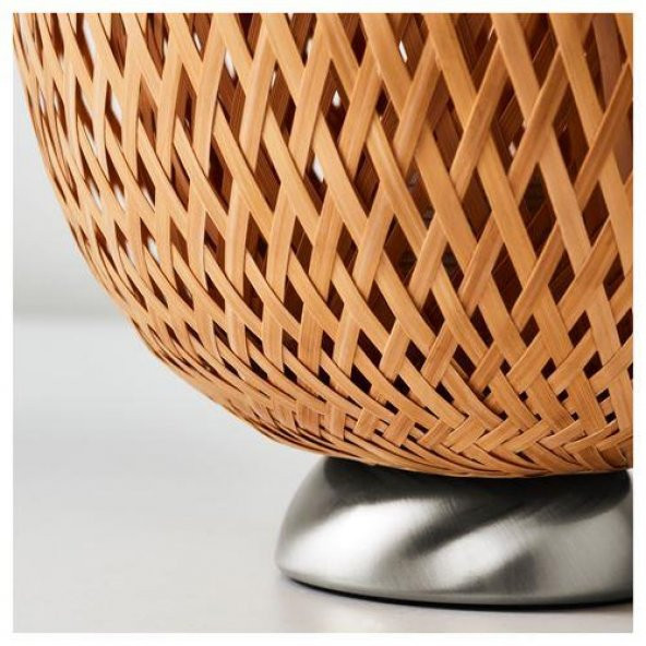 Bambu Natural Abajur MeridyenDukkan 40 Cm Bambu Örgü Oval Abajur - 6