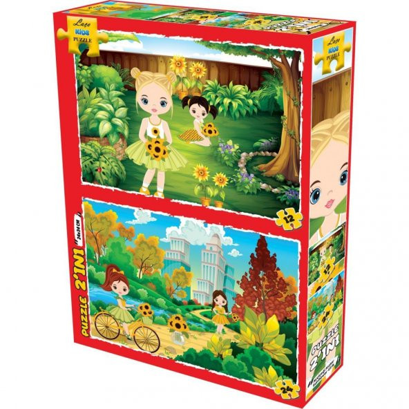 Laço Kids Puzzle Ayçiçek Kızlar 2 in 1 Çocuklar İçin Yapboz - 2