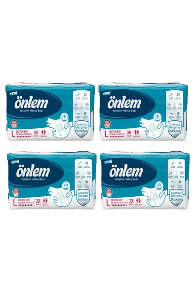 Önlem Yetişkin Hasta Bezi Büyük Boy ( Large ) 30 Adet x 4 Paket - 1