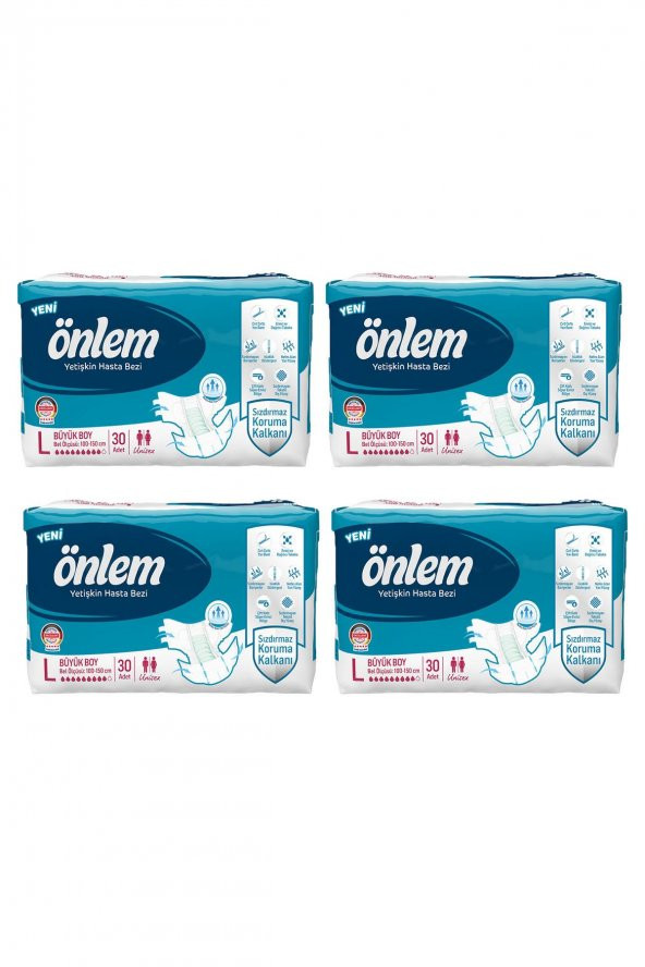 Önlem Yetişkin Hasta Bezi Büyük Boy ( Large ) 30 Adet x 4 Paket