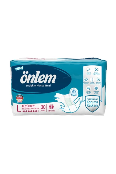 Önlem Yetişkin Hasta Bezi Büyük Boy ( Large ) 30 Adet x 4 Paket - 2