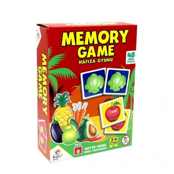 Laço Kids Puzzle Hafıza Oyunu Meyve Sebze 48 Parça Çocuklar İçin Eğitici Oyun Seti