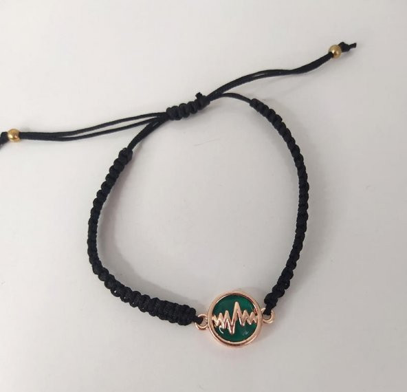 Bileklik Kalp Atışı Ritim Makrome Ayarlanabilir İp Bilezik Bileklik Bijuteri Takı - 3