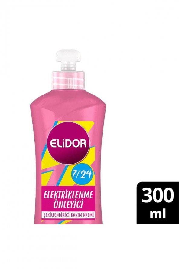 Elidor 7/24 Elektriklenme Önleyici Şekillendirici Saç Bakım Kremi 300ML