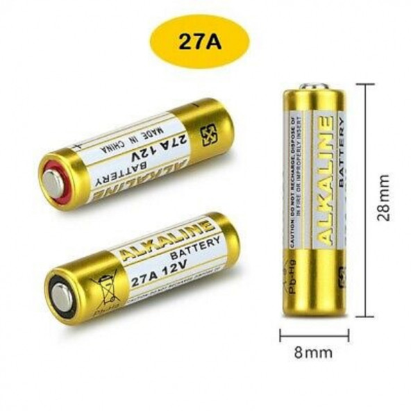 Mettzchrom 27a 12v Alkalin Pil 5 Adet Oto Ve Kapı Kumanda Pili - Resim 3