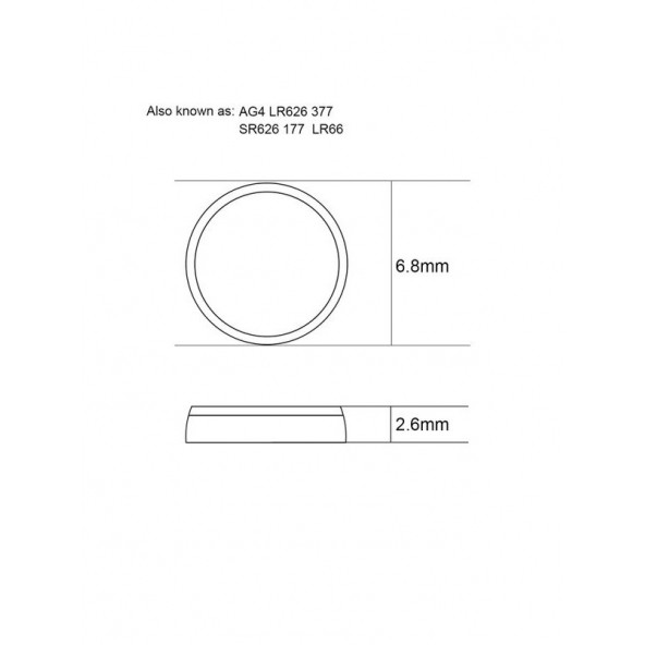 Mettzchrom kol saat pili 377A LR626 AG4 1.5V Kol saati pili 10'lu - 5