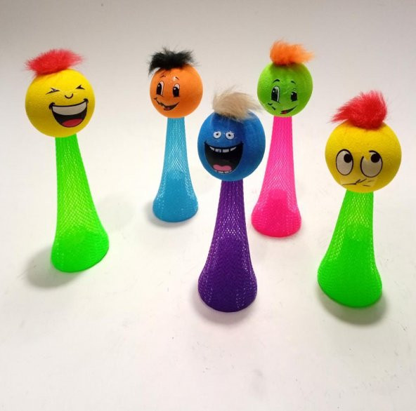 3 Renk Işıkla Fırlayan Suratlar Bas Fırlat Zıp Zıp Oyuncak Emoji Toplar Süper Zevkli Işık Show - 2