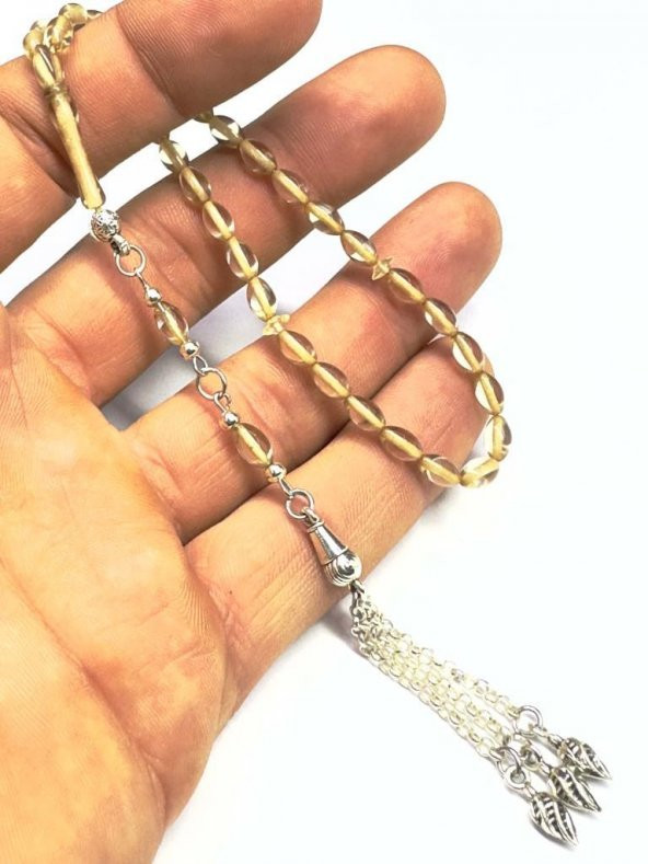 Bilek Boy Beyzi Model Püsküllü 4-7mm Ateş Sıkma Kehribar Tesbih