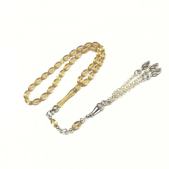 Bilek Boy Beyzi Model Püsküllü 4-7mm Ateş Sıkma Kehribar Tesbih - Resim 3