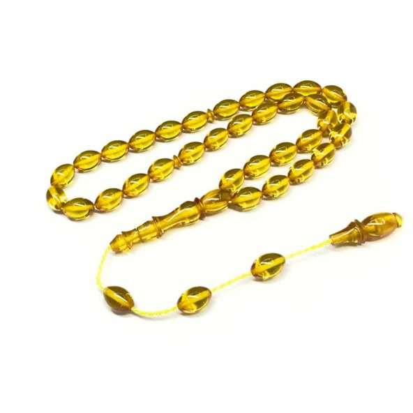 Sistemli Beyzi Model 7-11mm Ateş Sıkma Kehribar Tesbih - Resim 3