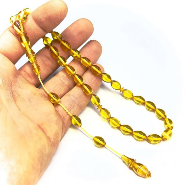 Sistemli Beyzi Model 7-11mm Ateş Sıkma Kehribar Tesbih