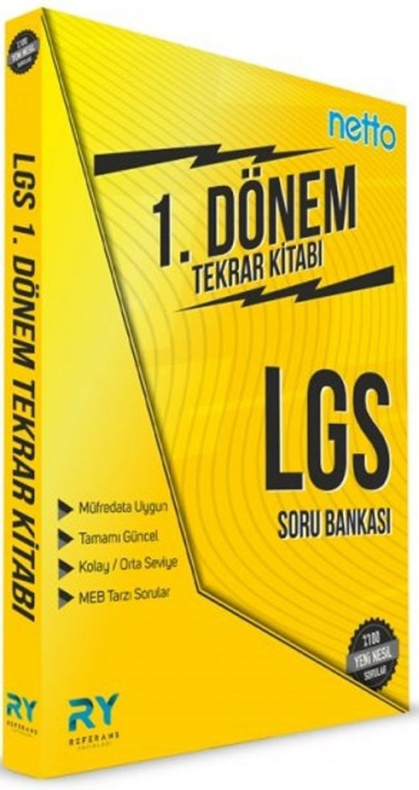 8. Sınıf LGS 1. Dönem NETTO Soru Bankası Tekrar Kitabı Referans Yayınları