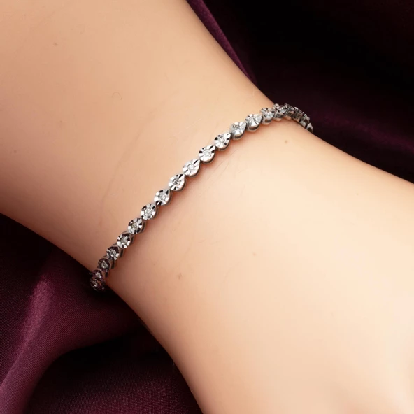 0,25 Karat Pırlantalı Altın Bileklik - 2