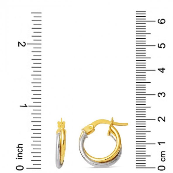 14 Ayar Altın 2 cm Çaplı Halka Küpe - Resim 5