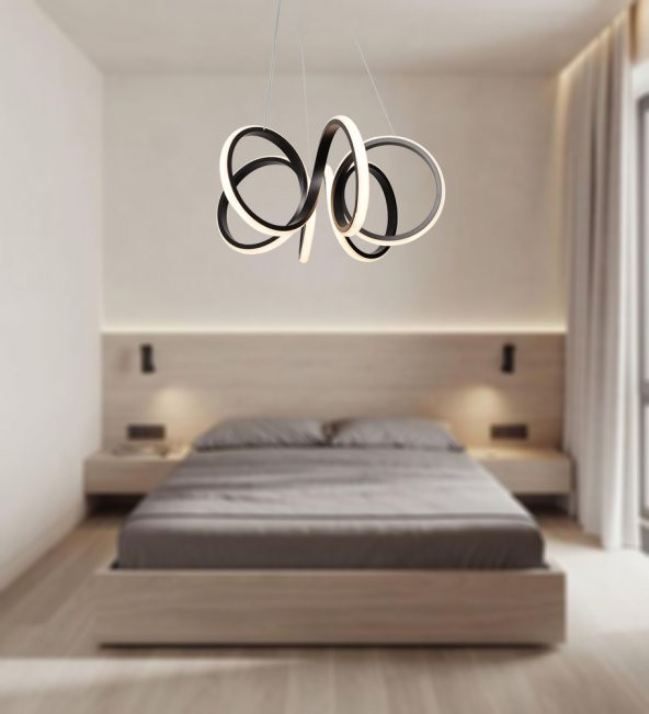 TT Aydınlatma TT318-SY  Hekza Modeli Mat Siyah Led Avize - 3