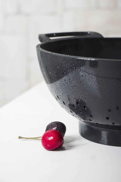 Akrilik Siyah Makarna Süzgeçi & Sebze Meyve Süzgeçi - 4