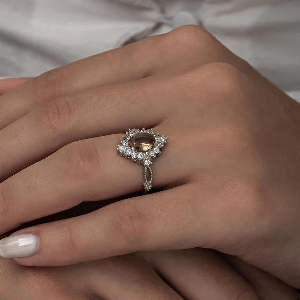 Zultanit Taşlı Baget Gümüş Bayan Takı Seti - Resim 6