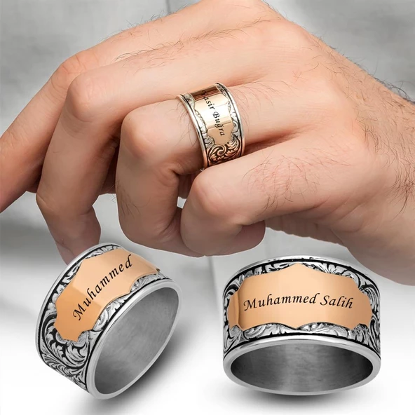 Kişiye Özel İsimli 925 Gümüş Alyans Yüzük - Resim 10