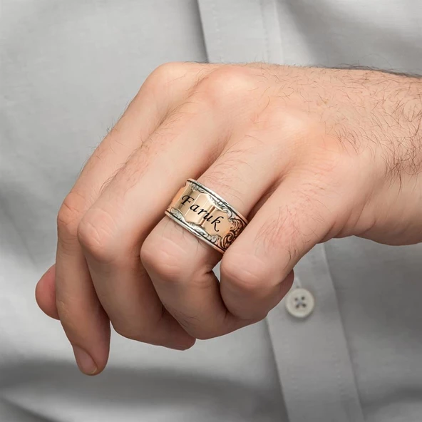 Kişiye Özel İsimli 925 Gümüş Alyans Yüzük - Resim 5