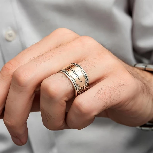 Kişiye Özel İsimli 925 Gümüş Alyans Yüzük - Resim 4