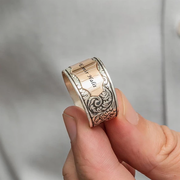 Kişiye Özel İsimli 925 Gümüş Alyans Yüzük - Resim 7