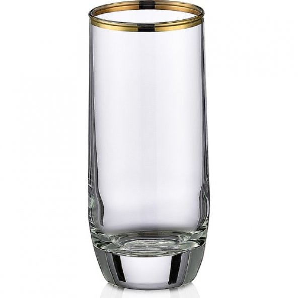 Kcd Bolero Altın Kesme El Dekor Yaldızlı 6 Adet Desenli Su ve Meşrubat Bardak Takımı - Resim 2