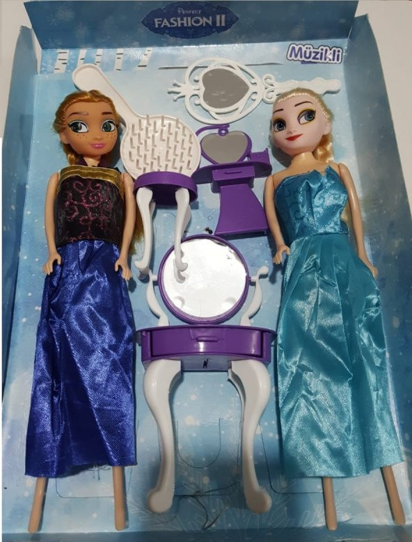 Karlar Ülkesi Elsa Anna Ve Aksesuarlı Şarkı söyleyen Oyuncak Bebek 30 cm - 1
