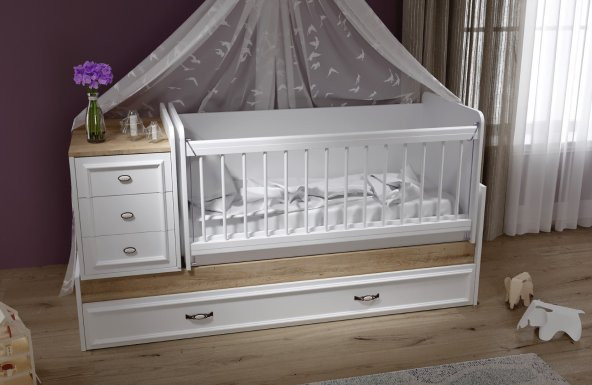 Baby Darling Lisa Büyüyen Beşik Meşe 100 MDF - 1
