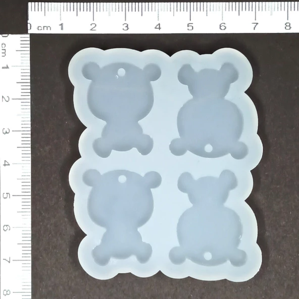 EPOKSİ REÇİNE SİLİKON KALIP ÇOKLU KOLYE KÜPE SETİ  OTURAN AYICIK 1. KALİTE HB2010-0149