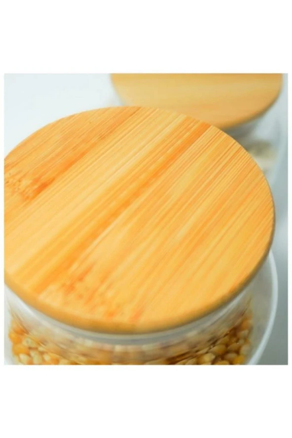 Gönül Porselen Bambu Kapaklı Cam Kavanoz 6'lı 800 ml G2735 - 3
