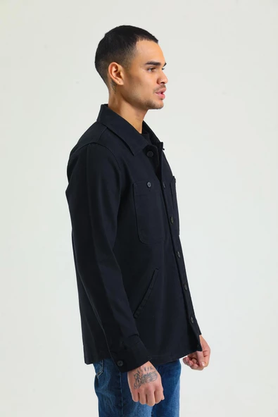 CEKMON Erkek Regular Fit Çok Cepli Düğmeli Astarsız Gabardin İnce Spor Ceket - 4