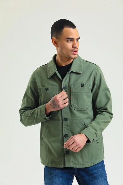 CEKMON Erkek Regular Fit Çok Cepli Düğmeli Astarsız Gabardin İnce Spor Ceket - 10