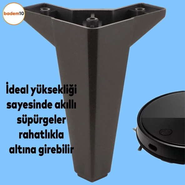 Sedir Lüks Mobilya Kanepe Sehpa Tv Ünitesi Koltuk Ayağı 15 Cm Siyah Baza Ayakları - 3