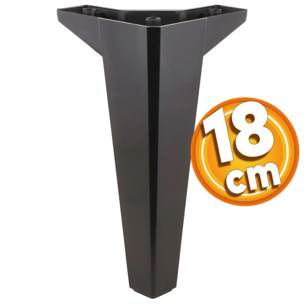 Sedir Lüks Mobilya Kanepe Sehpa TV Ünitesi Koltuk Ayağı 18 cm Siyah Baza Ayak