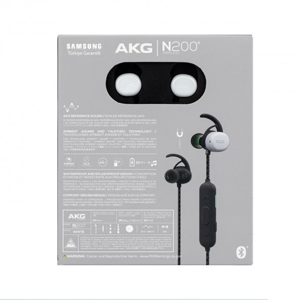 Samsung By Harman Kardon AKG N200A Bluetooth Spor Kulakiçi Kulaklık Beyaz Samsung Türkiye Garantili - 4