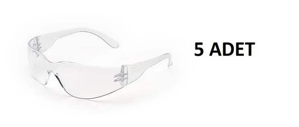 Univet 568.01.00.00 2c-1.2 U 1 Ft Ce Şeffaf İş Gözlüğü 5 ADET - Resim 2
