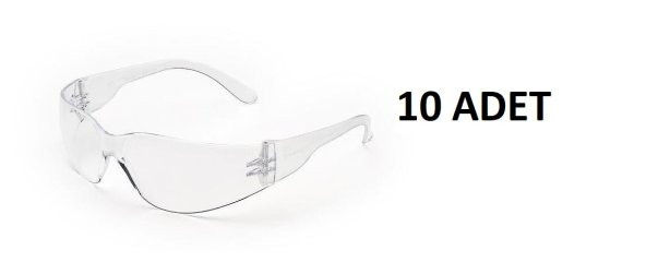 Univet 568.01.00.00 2c-1.2 U 1 Ft Ce Şeffaf İş Gözlüğü 10 Adet - 2